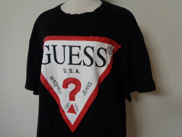 GUESS ゲス SIGNATURE LOGO ロゴ 半袖Tシャツ ブラック サイズM _画像2
