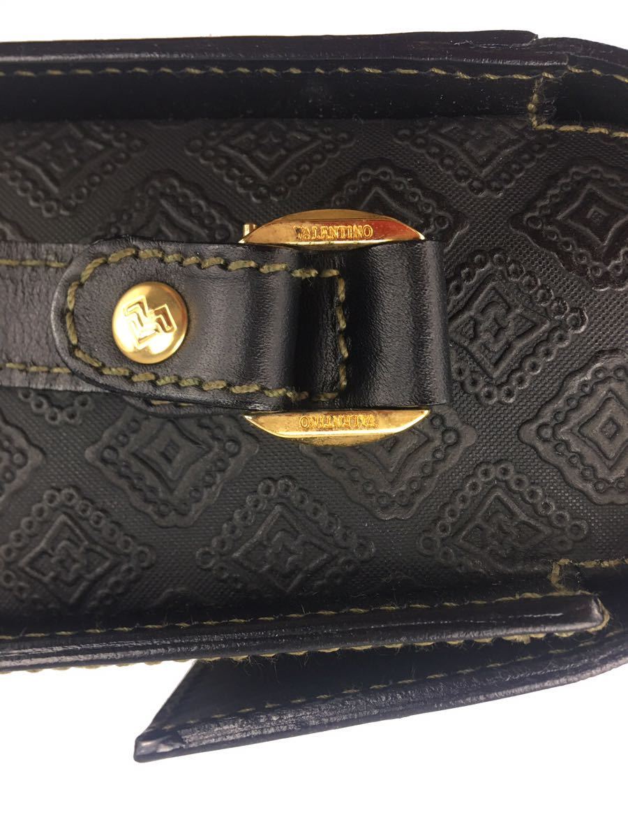  ultimate beautiful goods super rare VALENTINO Valentino big Logo shoulder bag black 90s hard-to-find MARIO VALENTINO the first period lady's & men's 