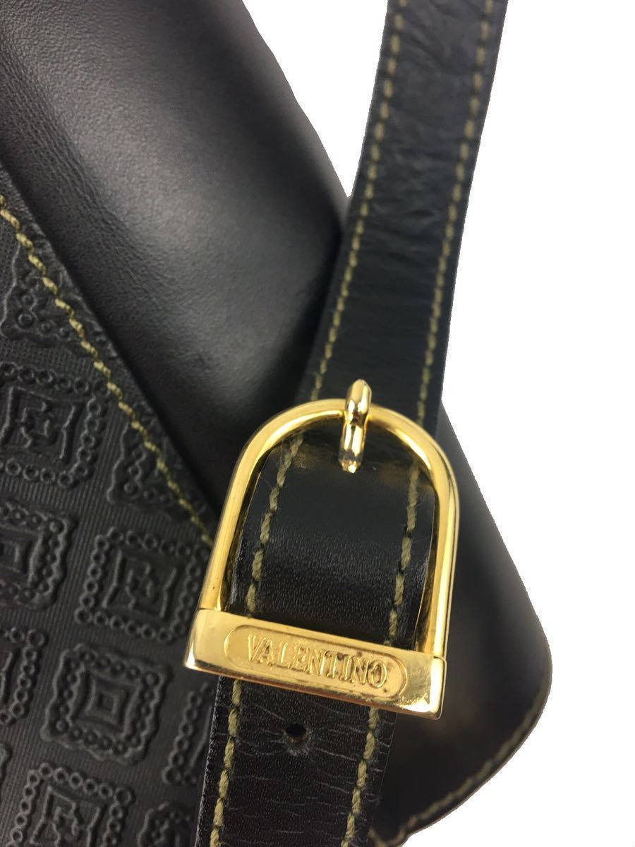  ultimate beautiful goods super rare VALENTINO Valentino big Logo shoulder bag black 90s hard-to-find MARIO VALENTINO the first period lady's & men's 