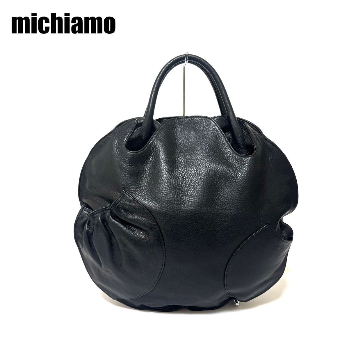 michiamo ミキアモ レザー ハンドバッグ 円形 サークル michiamo ミキアモ レザー ハンドバッグ 円形 サークル