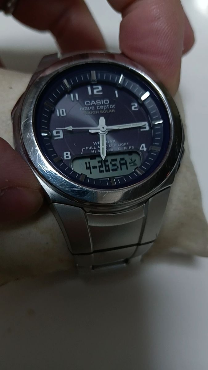 CASIO wave ceptor WVA-400J 電波ソーラー 稼働中