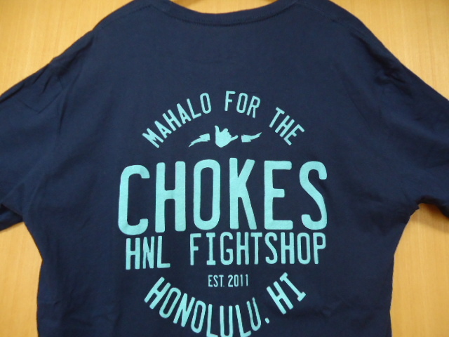 即決 ハワイ CHOKES FIGHT SHOP Ｔシャツ 濃紺色 ＸＬ HNLの画像1