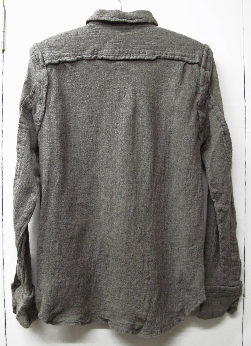 ギャルソン プリュス ： インサイドアウト期 縮絨 シャツ グレー （ 長袖シャツ レア COMME des GARCONS HOMME PLUS vintage shirt_画像2