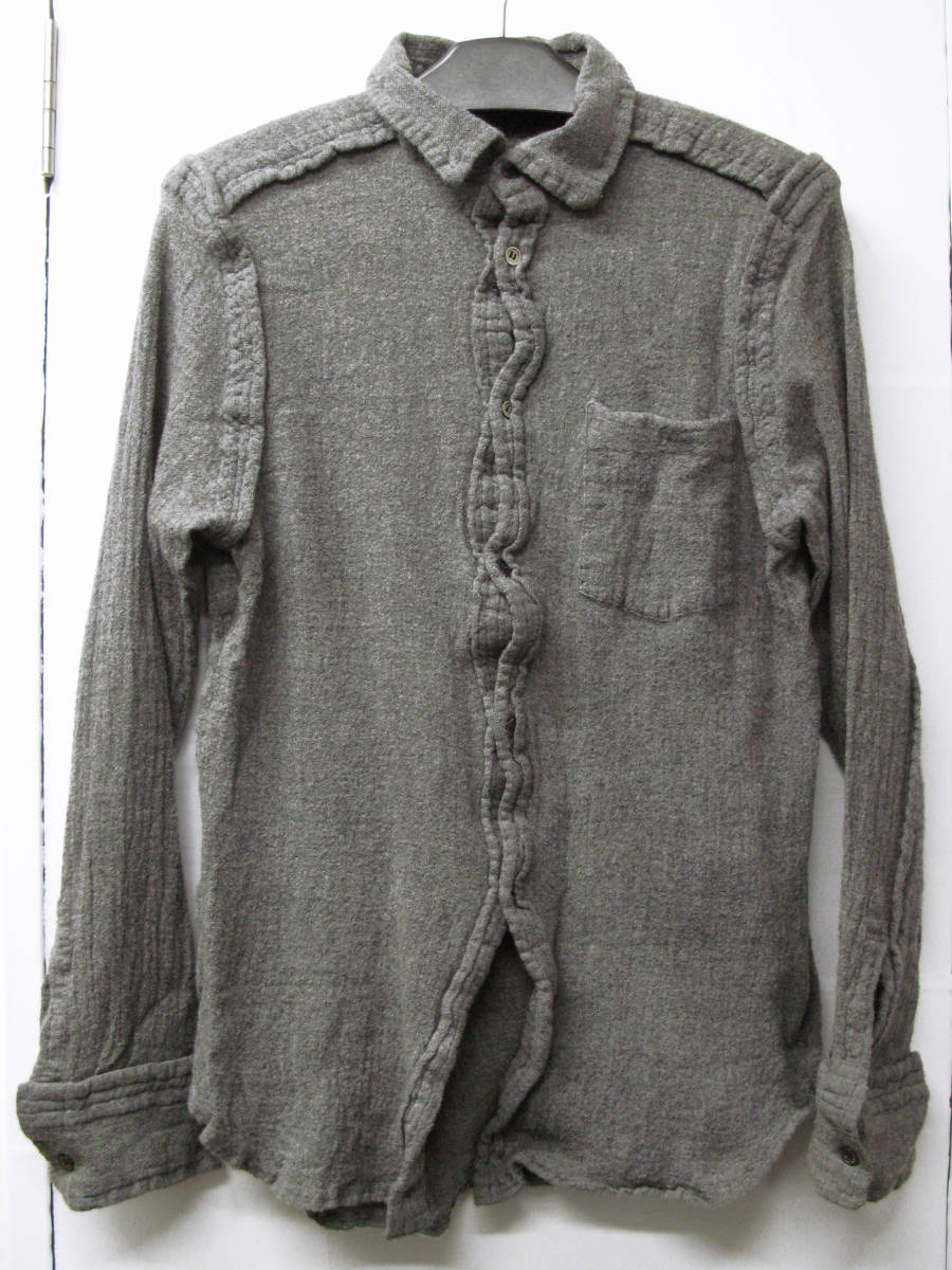 ギャルソン プリュス ： インサイドアウト期 縮絨 シャツ グレー （ 長袖シャツ レア COMME des GARCONS HOMME PLUS vintage shirt_画像1