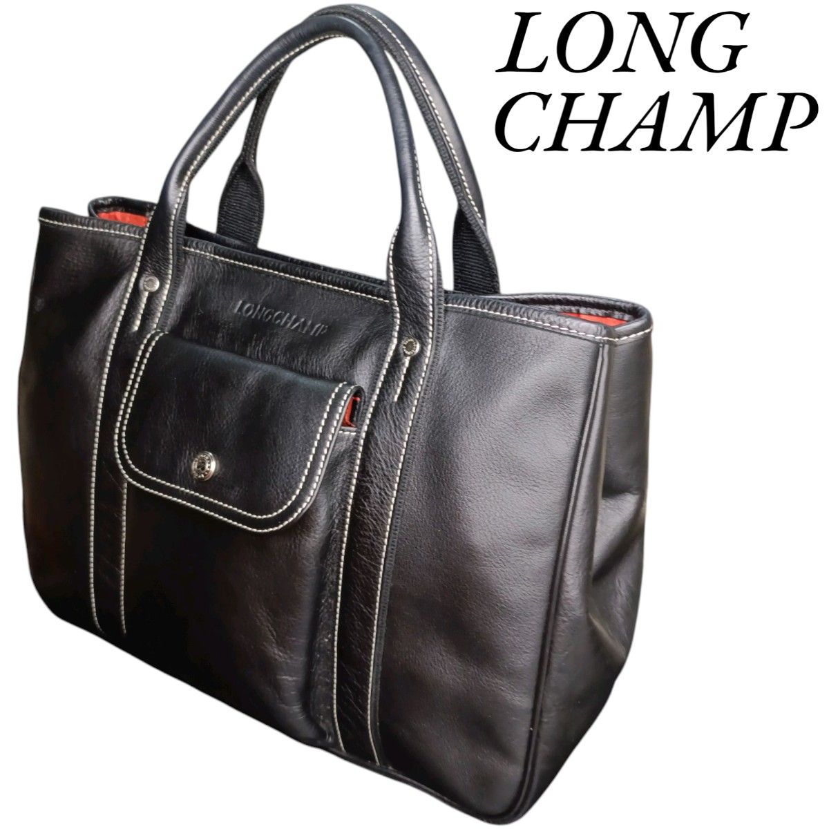 LONG CHAMP ロンシャン シュリンクレザー 本革 シボ革 レザー LONG CHAMP ロンシャン シュリンクレザー 本革 シボ革 レザー