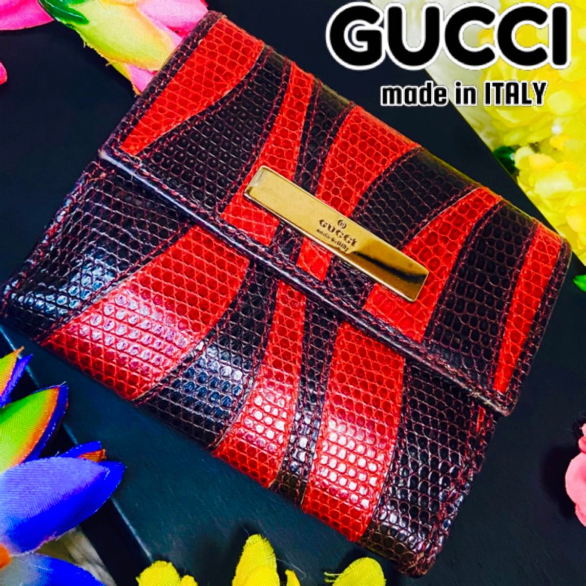 希少 ヘビ GUCCI グッチ パイソン 二つ折り財布 本革 レザー 希少 ヘビ GUCCI グッチ パイソン 二つ折り財布 本革 レザー
