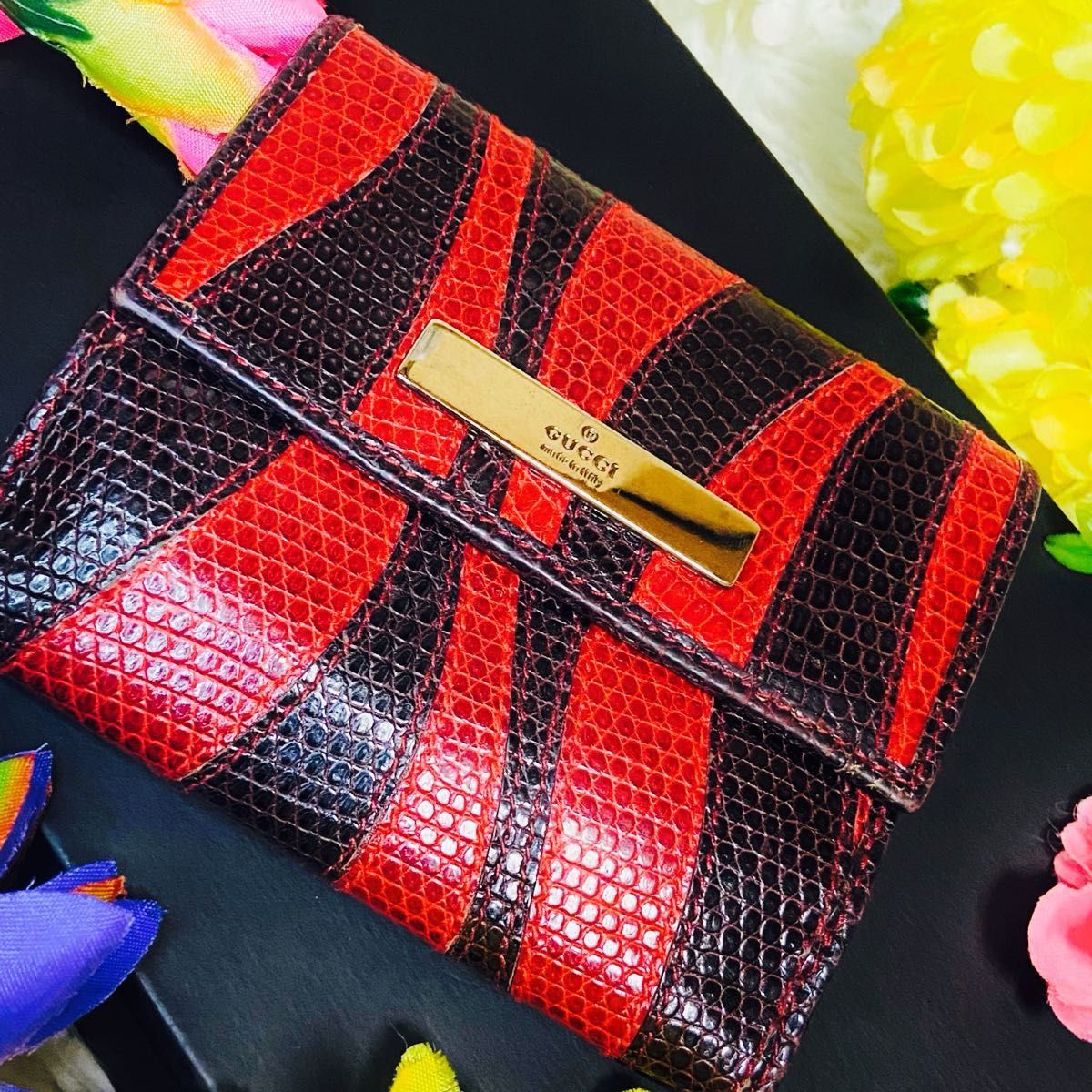 希少 ヘビ GUCCI グッチ パイソン 二つ折り財布 本革 レザー 希少 ヘビ GUCCI グッチ パイソン 二つ折り財布 本革 レザー
