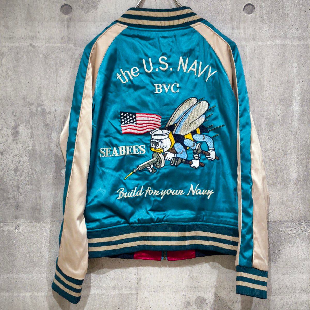 SEABEES リバーシブル 蜂 和柄 刺繍 スカジャン スーベニア SEABEES リバーシブル 蜂 和柄 刺繍 スカジャン スーベニア