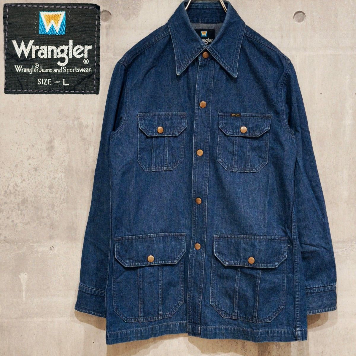 Wrangler デニム ブッシュジャケット L 70s 80s 90s Wrangler デニム ブッシュジャケット L 70s 80s 90s