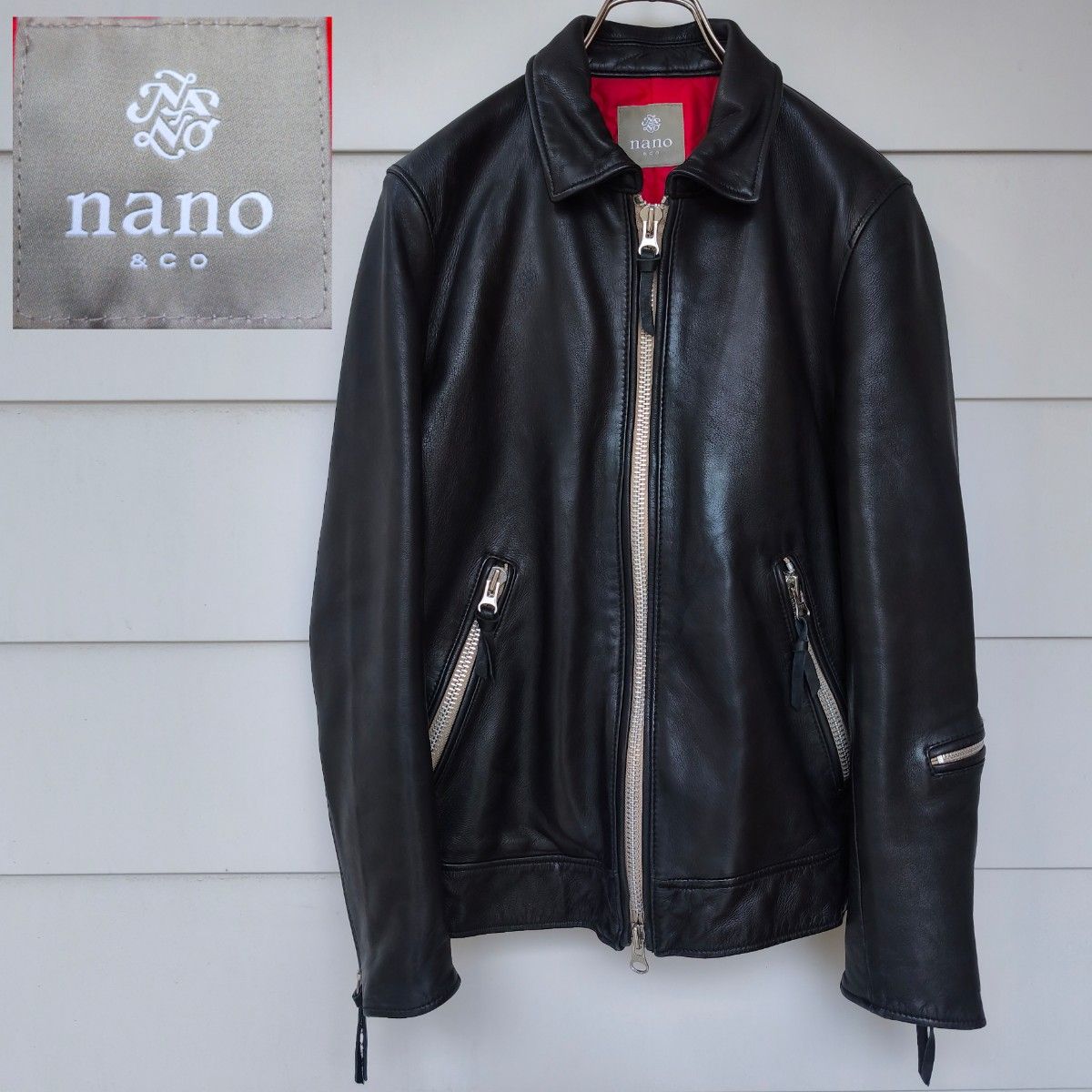 nano universe オイルドヴィンテージ シングルライダース M 羊革 nano universe オイルドヴィンテージ シングルライダース M 羊革