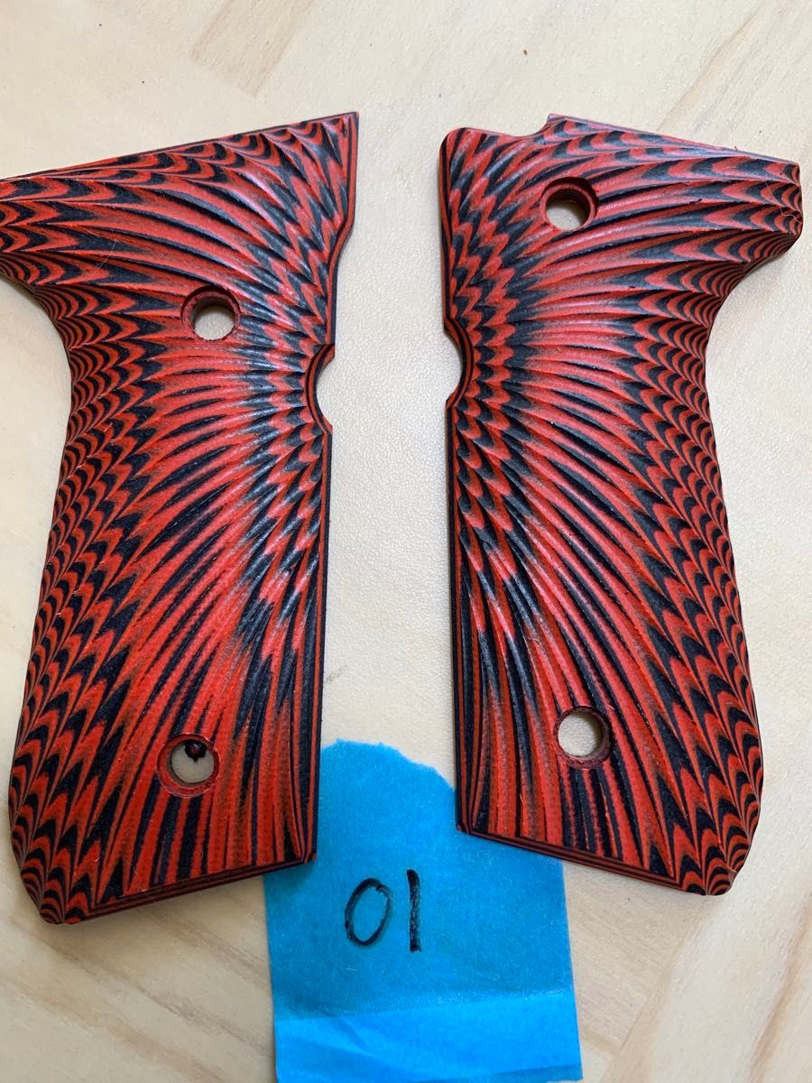 新品 ベレッタ M9 M92F M9A1 G10素材グリップ 赤黒｜Yahoo