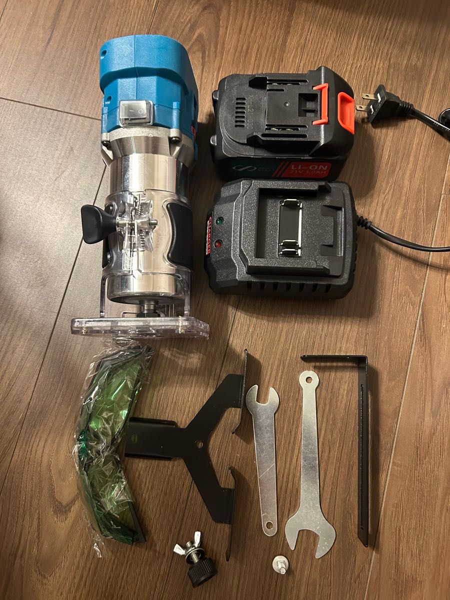 充電式電動トリマー バッテリ 充電器 ケース付電動ルーター 木工 充電式電動トリマー バッテリ 充電器 ケース付電動ルーター 木工