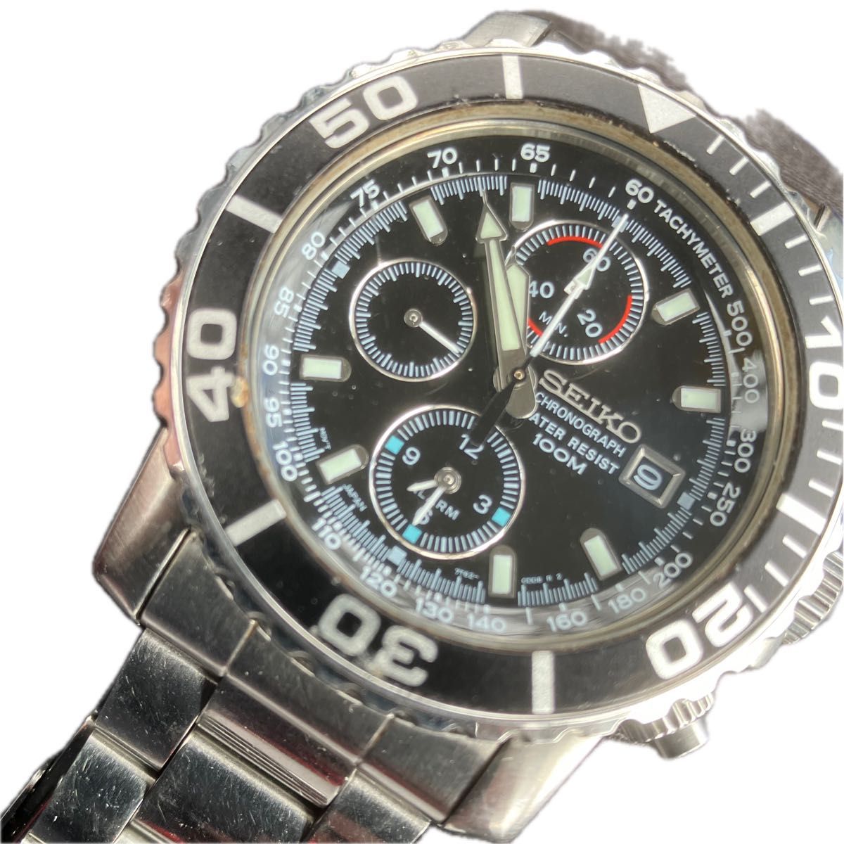 SEIKO 7T62-0CV0 クロノグラフ デイト クオーツ 腕時計 動作品 SEIKO 7T62-0CV0 クロノグラフ デイト クオーツ 腕時計 動作品