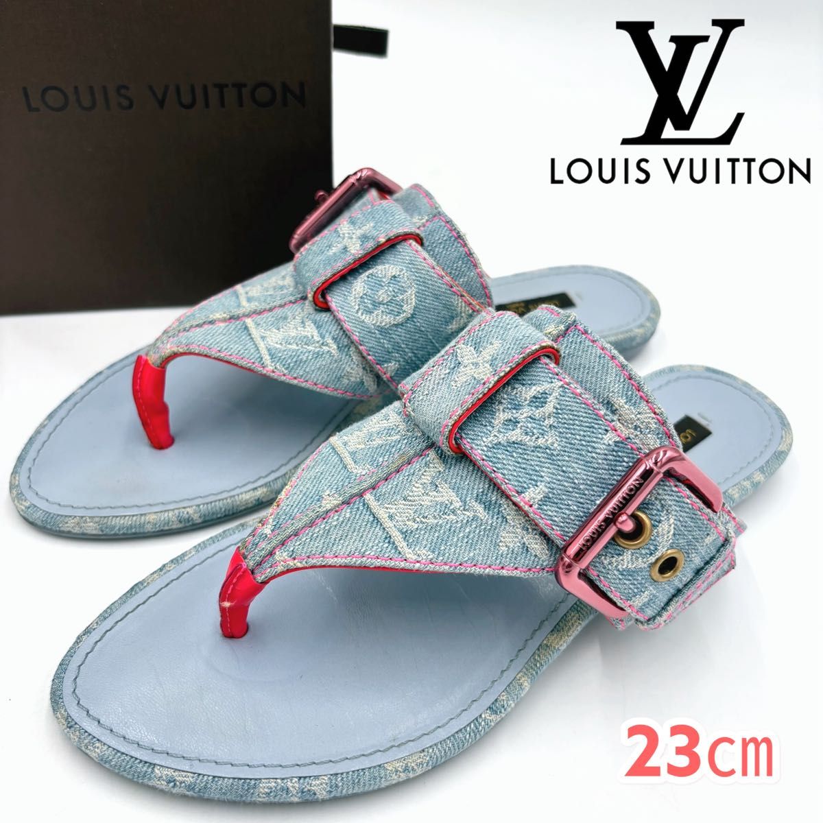 LOUIS VUITTON ルイヴィトン モノグラム デニム サンダル LOUIS VUITTON ルイヴィトン モノグラム デニム サンダル