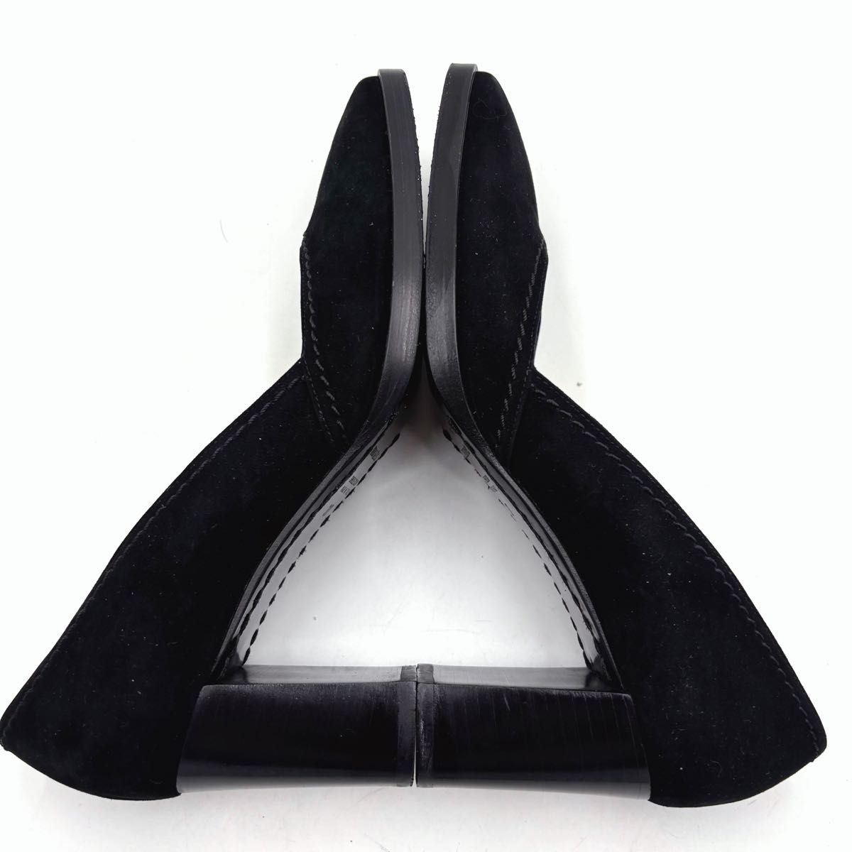美品HERMES エルメス スエード パンプス スクエアトゥ 太ヒール 美品HERMES エルメス スエード パンプス スクエアトゥ 太ヒール