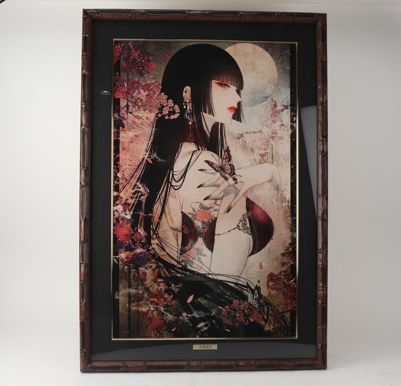 氷】真作 美品 現代アート アールビバン 版画 皐月恵 花鳥風月 氷】真作 美品 現代アート アールビバン 版画 皐月恵 花鳥風月