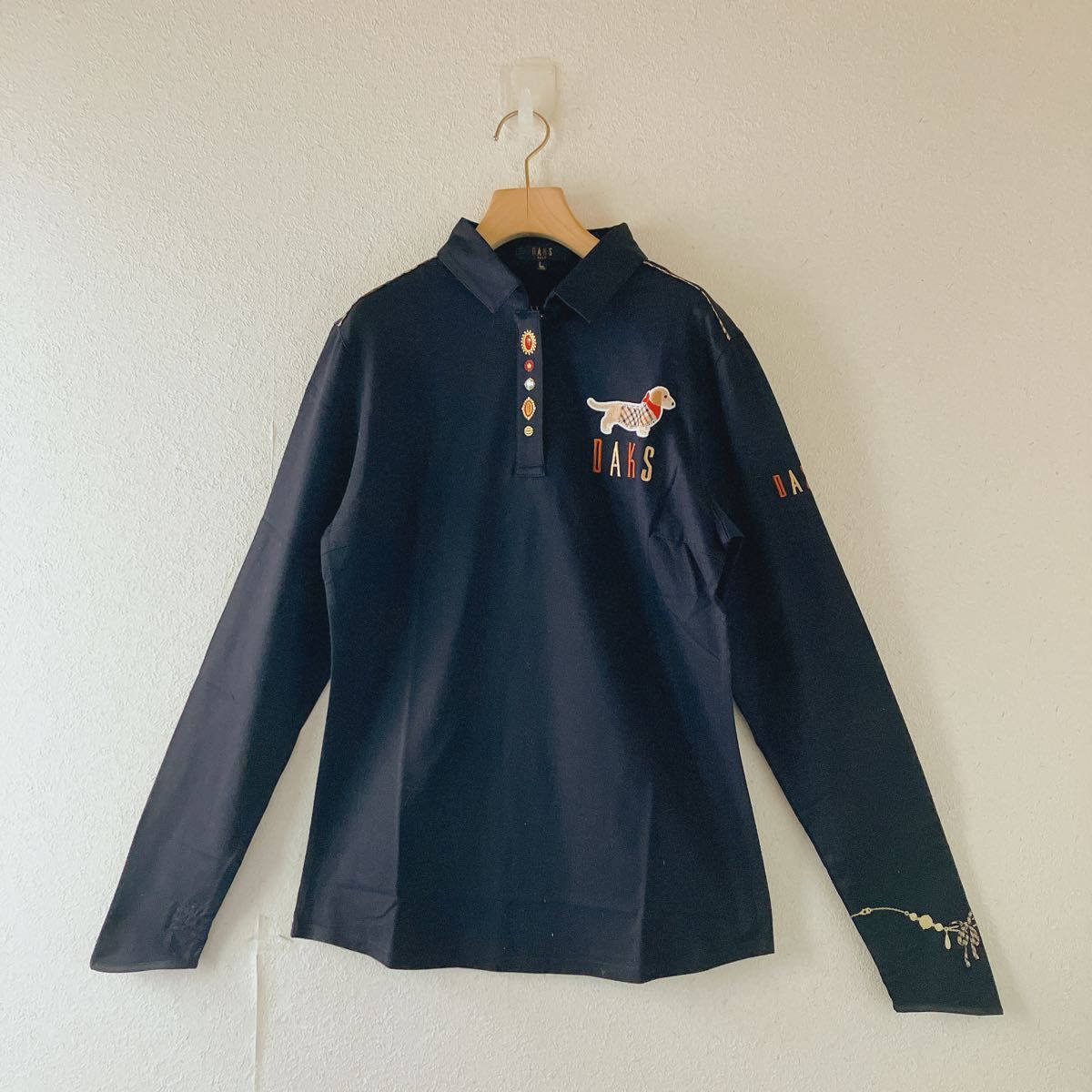 DAKS-GOLF ダックスゴルフ ダックスフント柄 犬 ドッグ dog 刺繍 DAKS-GOLF ダックスゴルフ ダックスフント柄 犬 ドッグ dog 刺繍