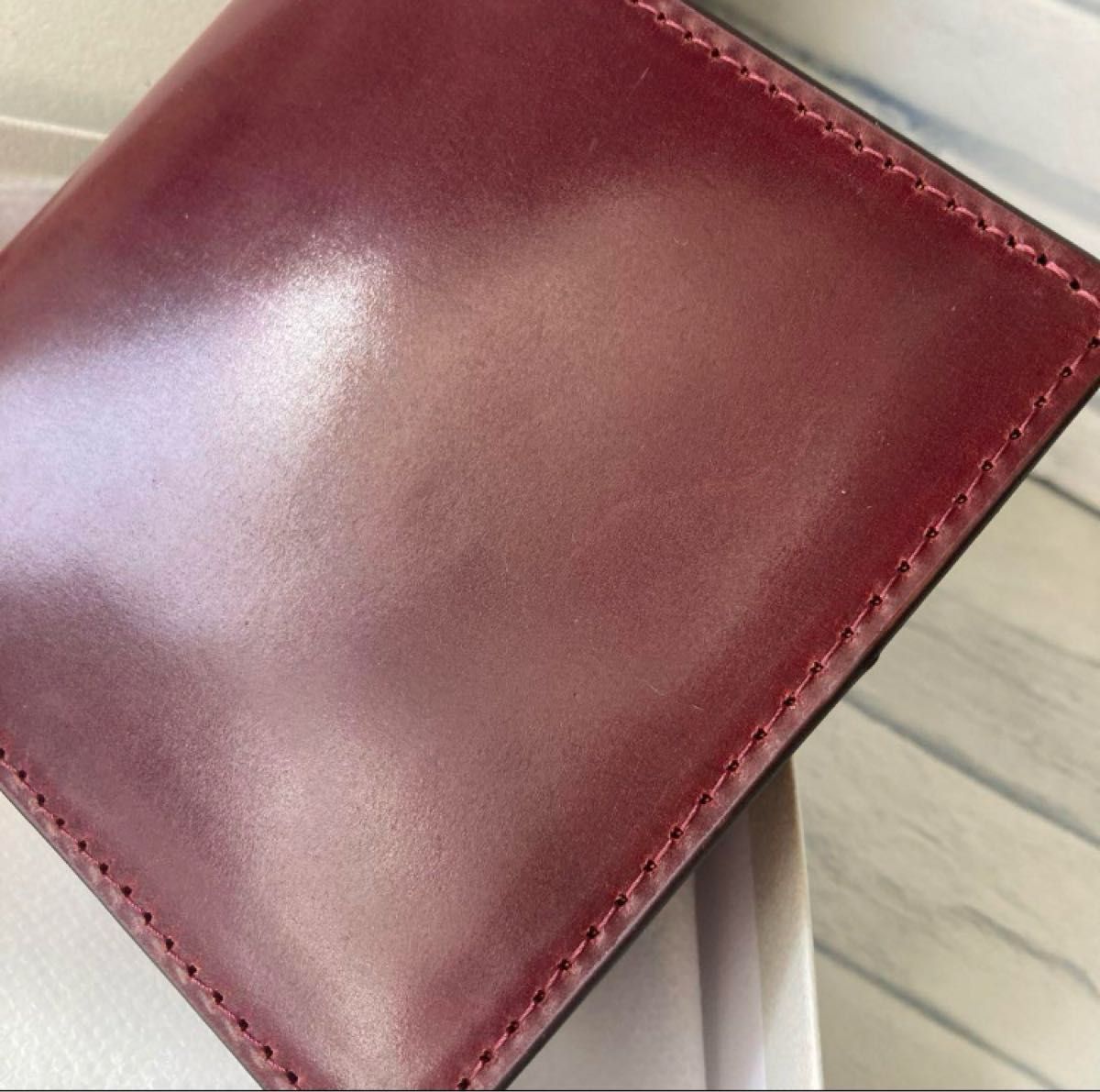 未使用品】ROCADO社 ロカド シェルコードバン ウォレット ワイン 未使用品】ROCADO社 ロカド シェルコードバン ウォレット ワイン