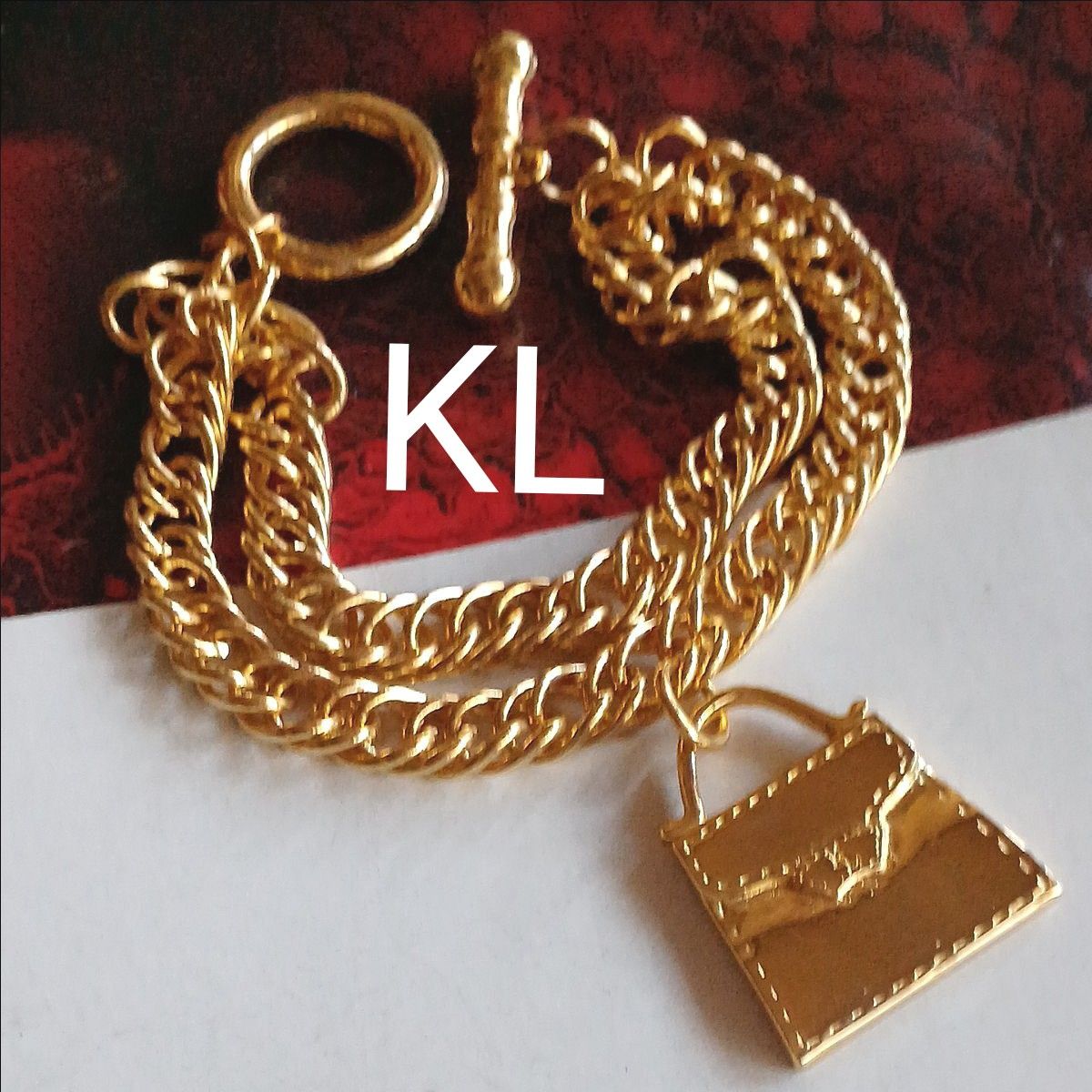 KARL LAGERFELD カールラガーフェルド バッグ型 ブレスレット 未 KARL LAGERFELD カールラガーフェルド バッグ型 ブレスレット 未