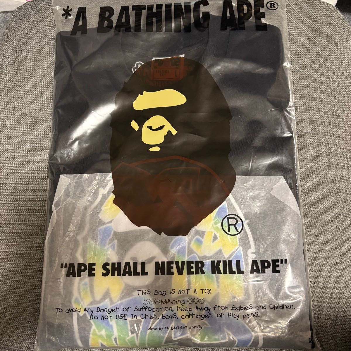 A BATHING APE APE ロングスリーブ Tシャツ Lサイズ ブラック A BATHING APE APE ロングスリーブ Tシャツ Lサイズ ブラック
