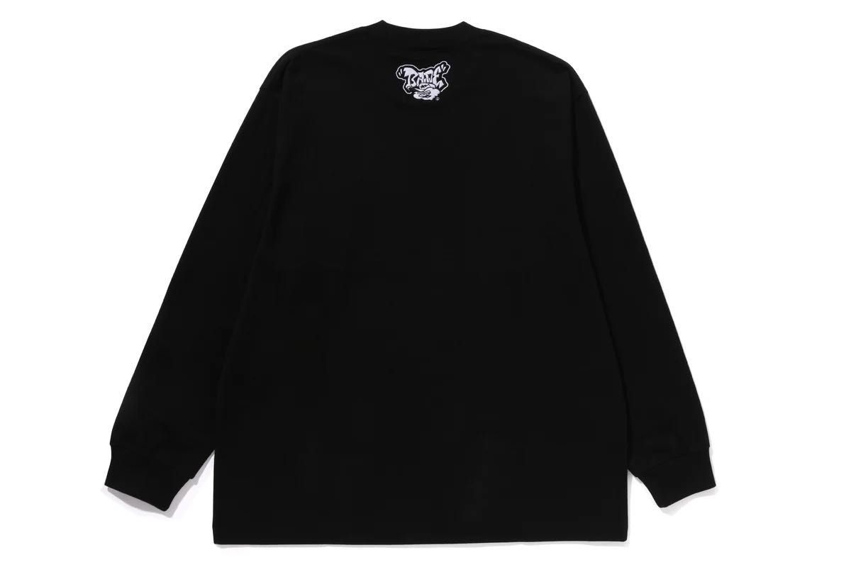 A BATHING APE APE ロングスリーブ Tシャツ Lサイズ ブラック A BATHING APE APE ロングスリーブ Tシャツ Lサイズ ブラック