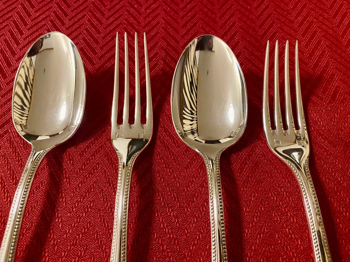 美品 】クリストフル パール フォーク&スプーン ペアセット 美品 】クリストフル パール フォーク&スプーン ペアセット