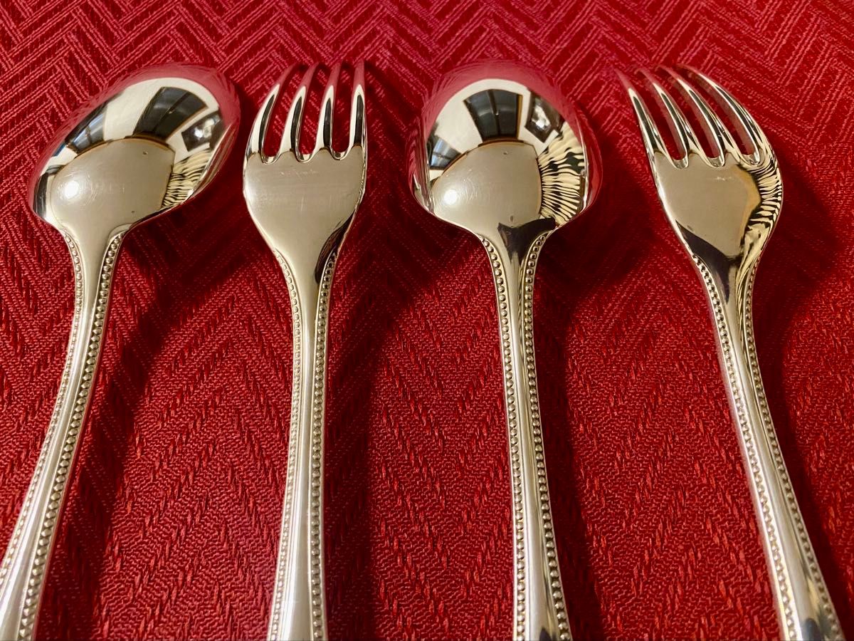 美品 】クリストフル パール フォーク&スプーン ペアセット 美品 】クリストフル パール フォーク&スプーン ペアセット