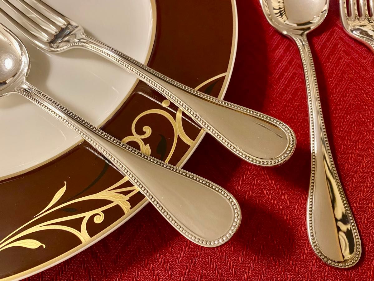 美品 】クリストフル パール フォーク&スプーン ペアセット 美品 】クリストフル パール フォーク&スプーン ペアセット