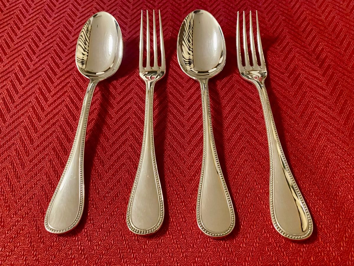 美品 】クリストフル パール フォーク&スプーン ペアセット 美品 】クリストフル パール フォーク&スプーン ペアセット