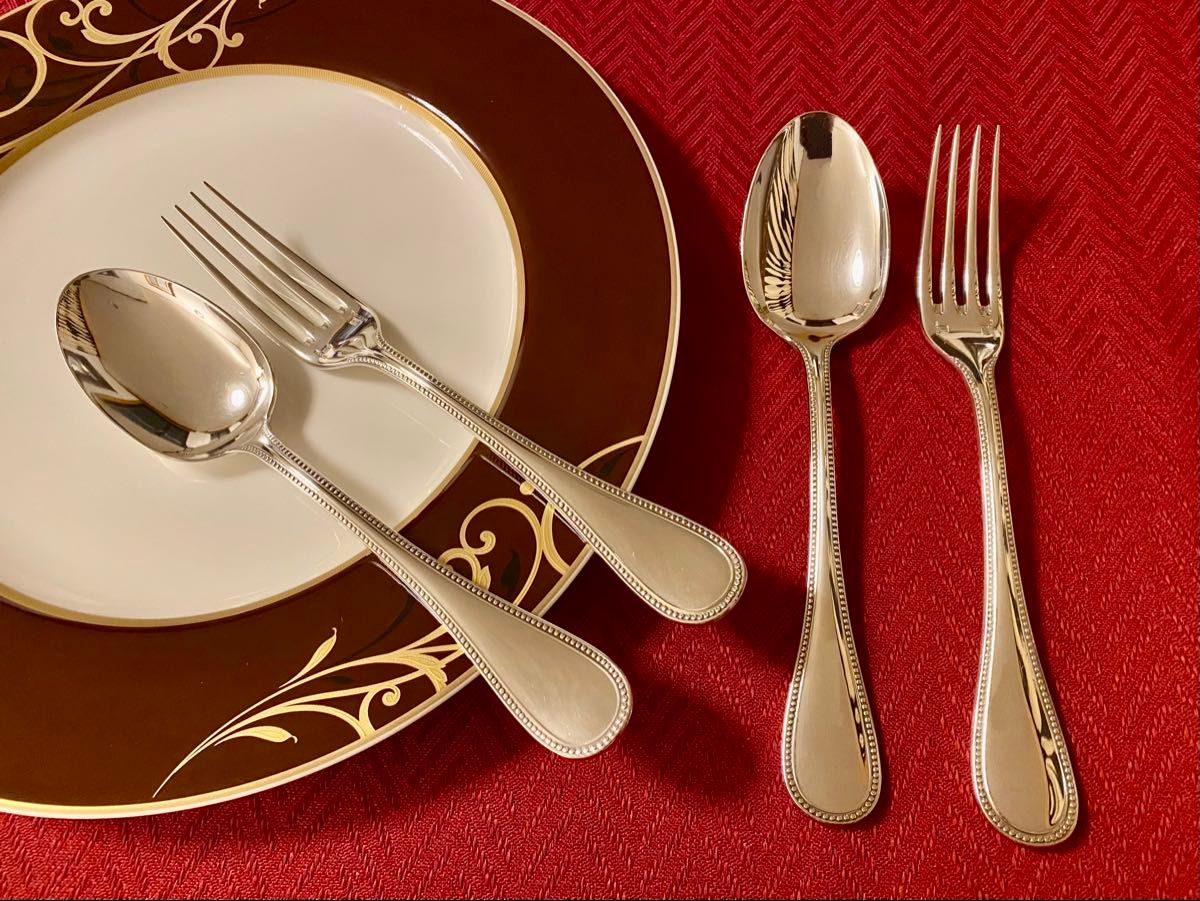 美品 】クリストフル パール フォーク&スプーン ペアセット 美品 】クリストフル パール フォーク&スプーン ペアセット