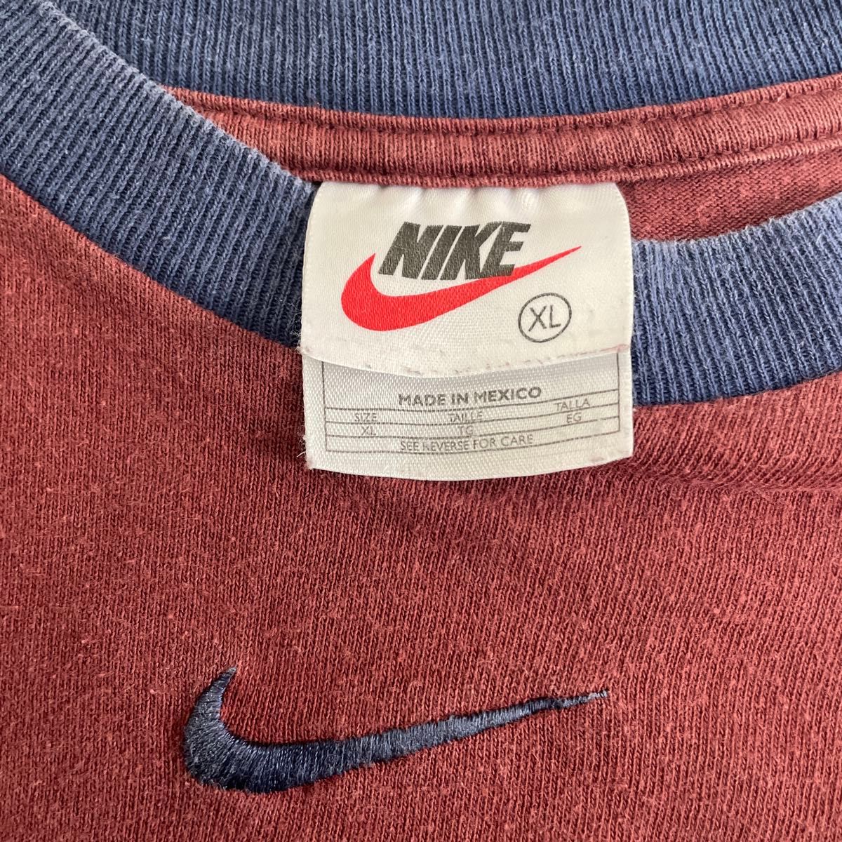 NIKEナイキXLビンテージリンガーtシャツくすみカラー刺繍ロゴ90s NIKEナイキXLビンテージリンガーtシャツくすみカラー刺繍ロゴ90s