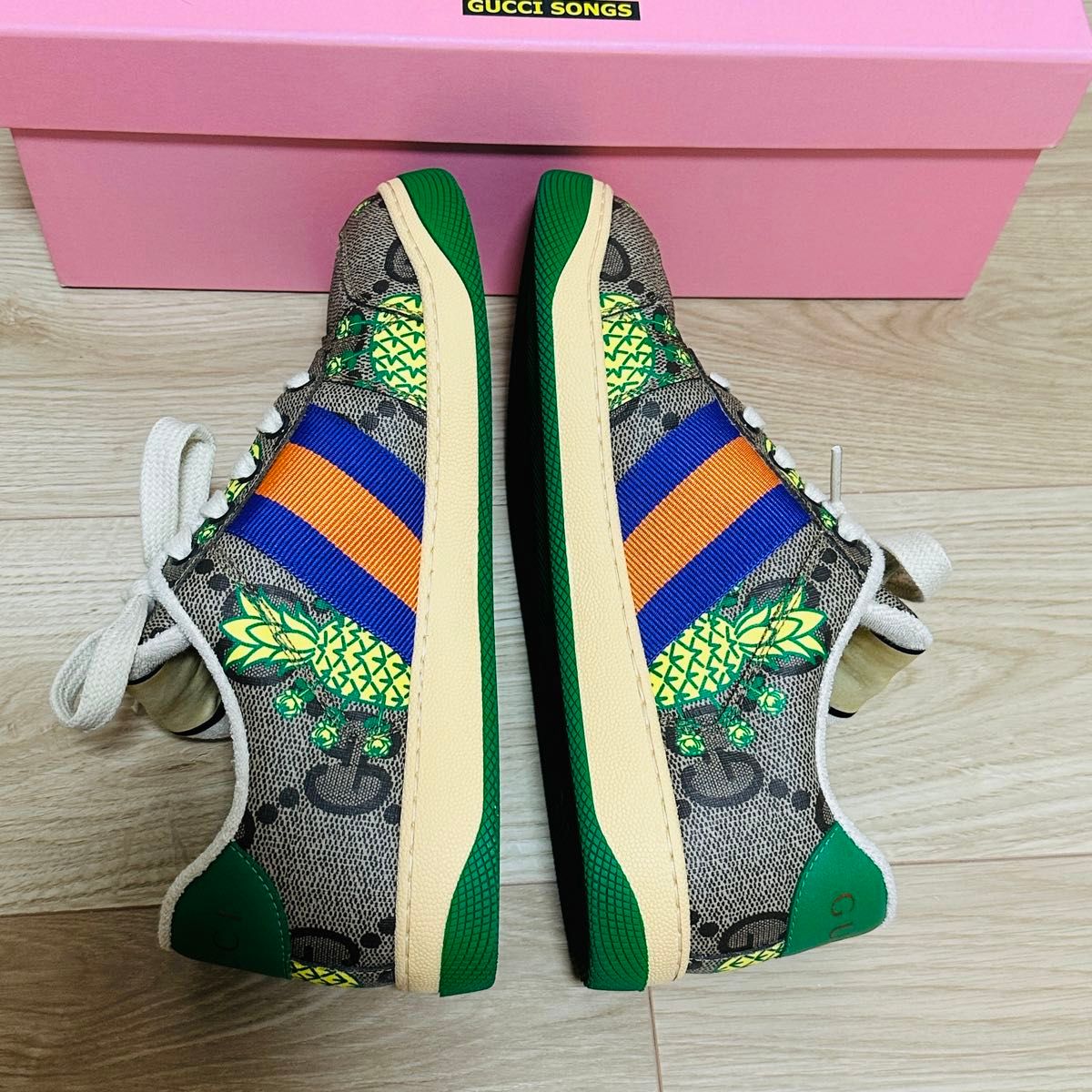 美品・箱付き】GUCCI パイナップル柄 スニーカー 5 1/2サイズ 美品・箱付き】GUCCI パイナップル柄 スニーカー 5 1/2サイズ