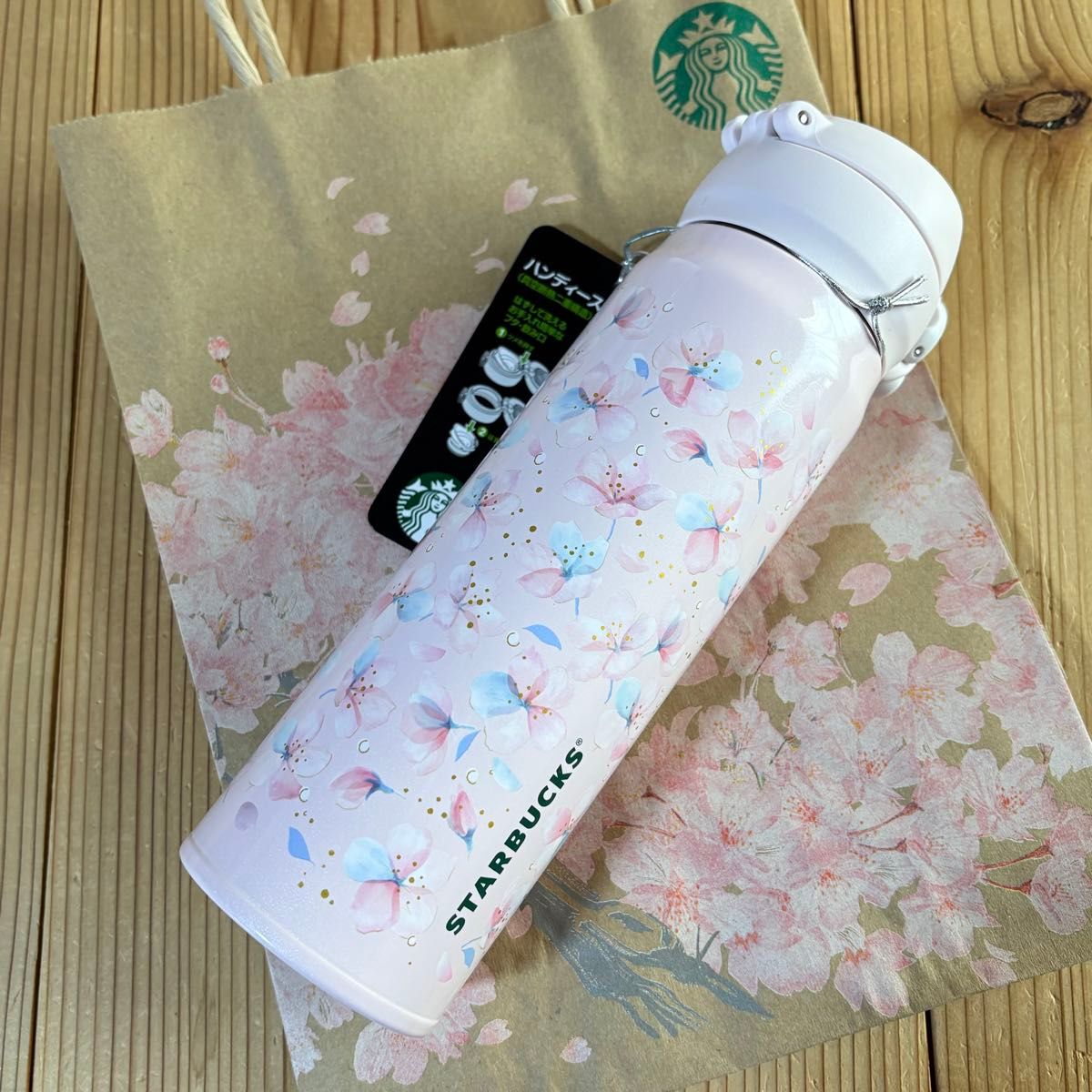 スタバ SAKURA2025ハンディーステンレスボトルペールピンク500ml スタバ SAKURA2025ハンディーステンレスボトルペールピンク500ml
