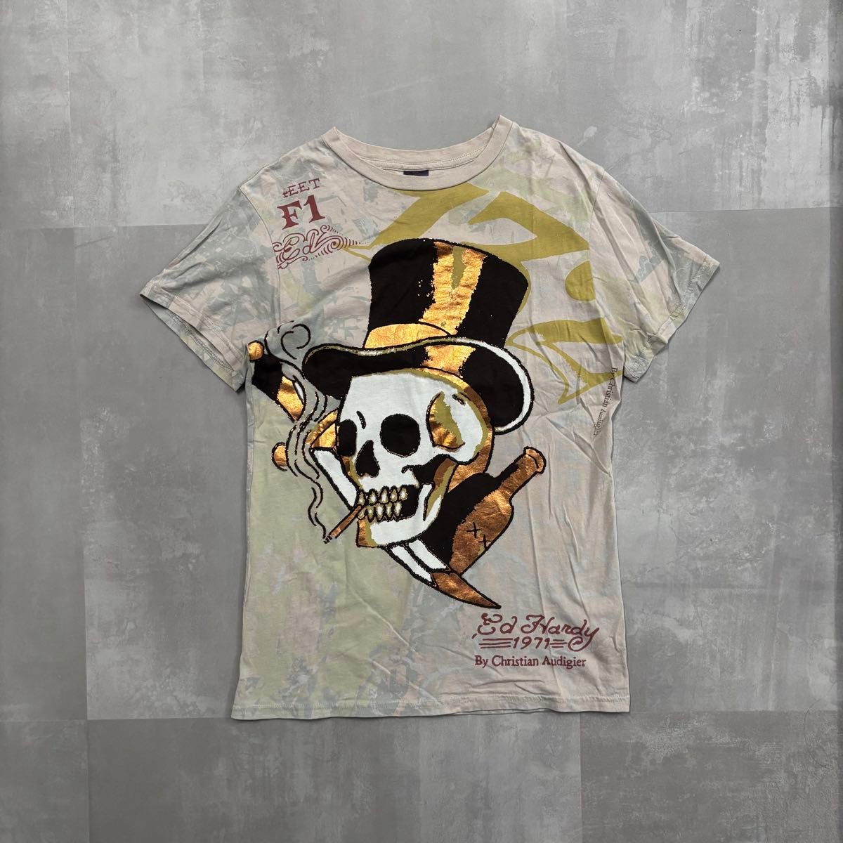 archive y2k 00s ed hardy skull t shirt エドハーディ 総柄 archive y2k 00s ed hardy skull t shirt エドハーディ 総柄