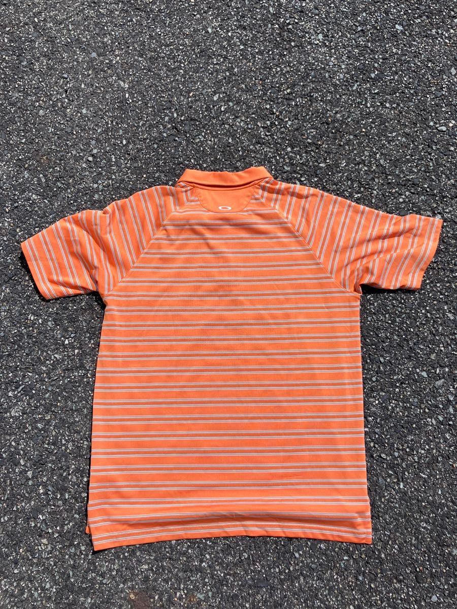 00s oakley ボーダー オレンジ シルバー 半袖ポロシャツ 00s oakley ボーダー オレンジ シルバー 半袖ポロシャツ
