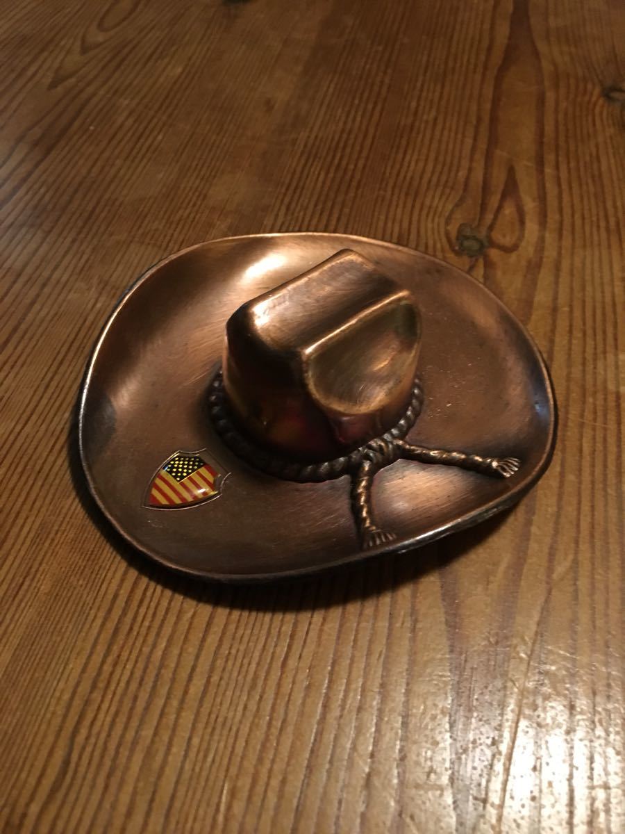 テンガロンハット型 銅製 手作り灰皿 アメリカ製_画像1
