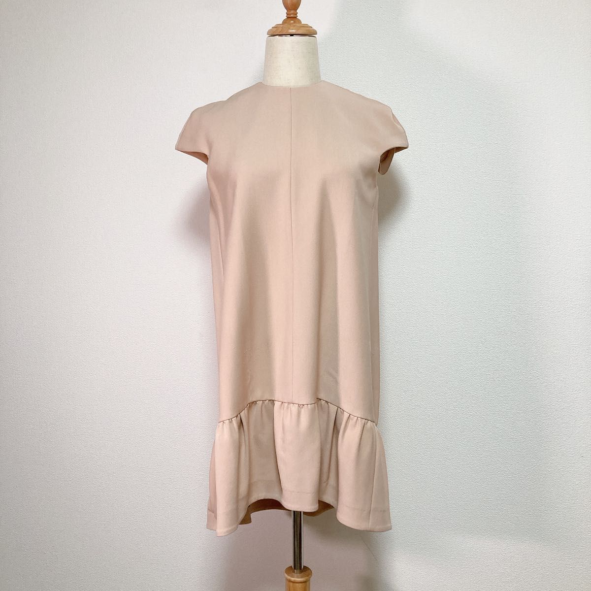美品】YOKO CHAN ヨーコチャン フレア ミニワンピース 裾フリル 美品】YOKO CHAN ヨーコチャン フレア ミニワンピース 裾フリル