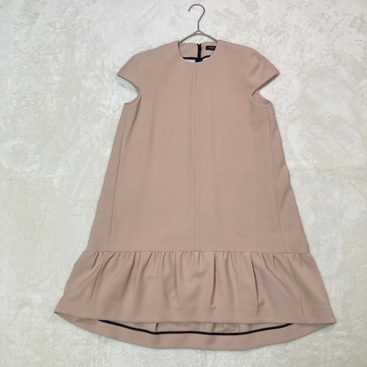 美品】YOKO CHAN ヨーコチャン フレア ミニワンピース 裾フリル 美品】YOKO CHAN ヨーコチャン フレア ミニワンピース 裾フリル