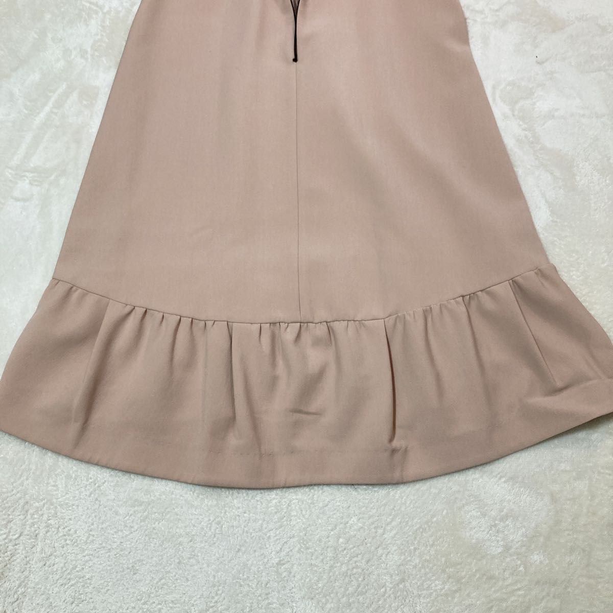 美品】YOKO CHAN ヨーコチャン フレア ミニワンピース 裾フリル 美品】YOKO CHAN ヨーコチャン フレア ミニワンピース 裾フリル