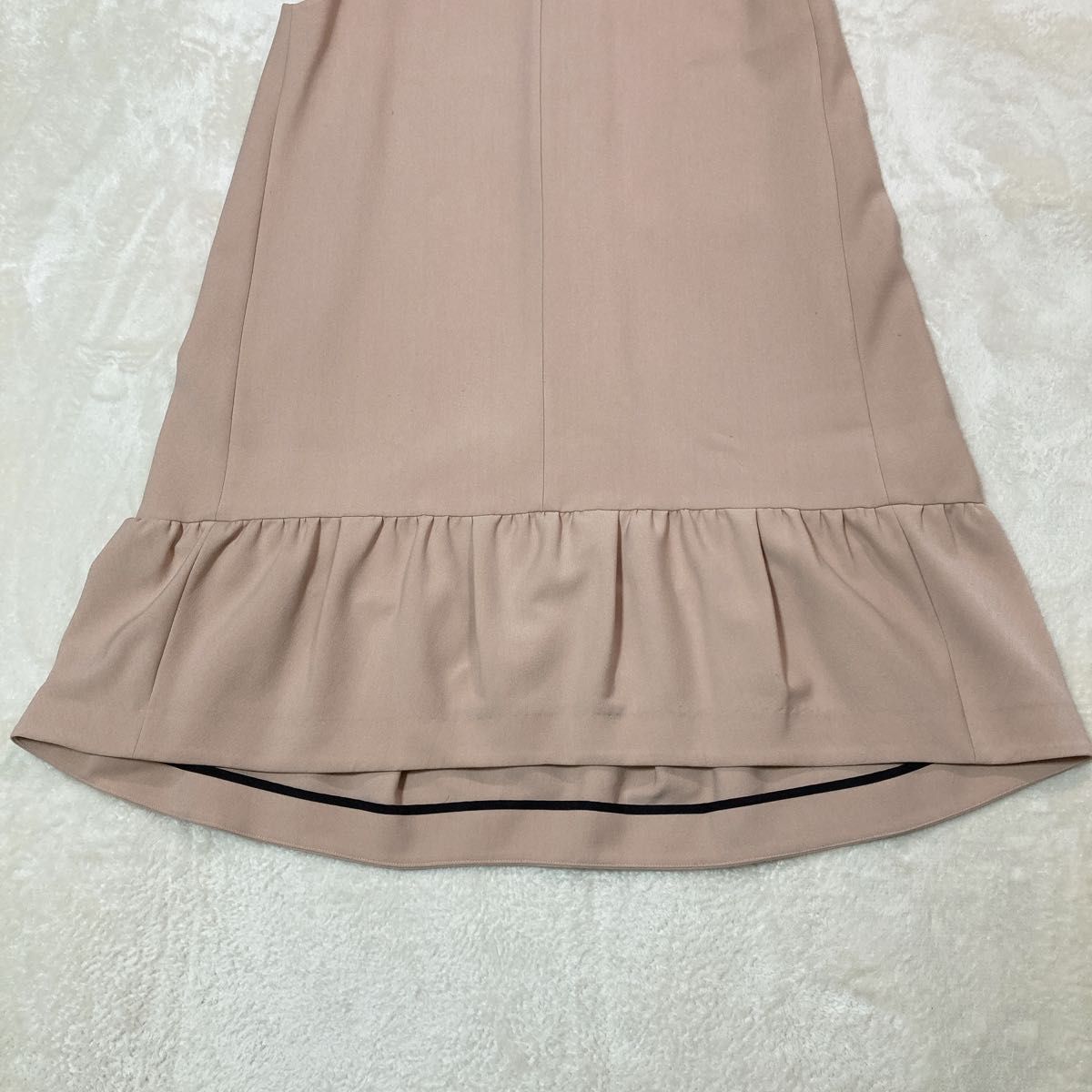 美品】YOKO CHAN ヨーコチャン フレア ミニワンピース 裾フリル 美品】YOKO CHAN ヨーコチャン フレア ミニワンピース 裾フリル