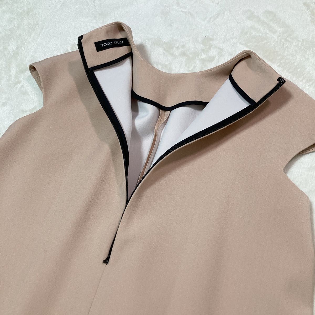 美品】YOKO CHAN ヨーコチャン フレア ミニワンピース 裾フリル 美品】YOKO CHAN ヨーコチャン フレア ミニワンピース 裾フリル