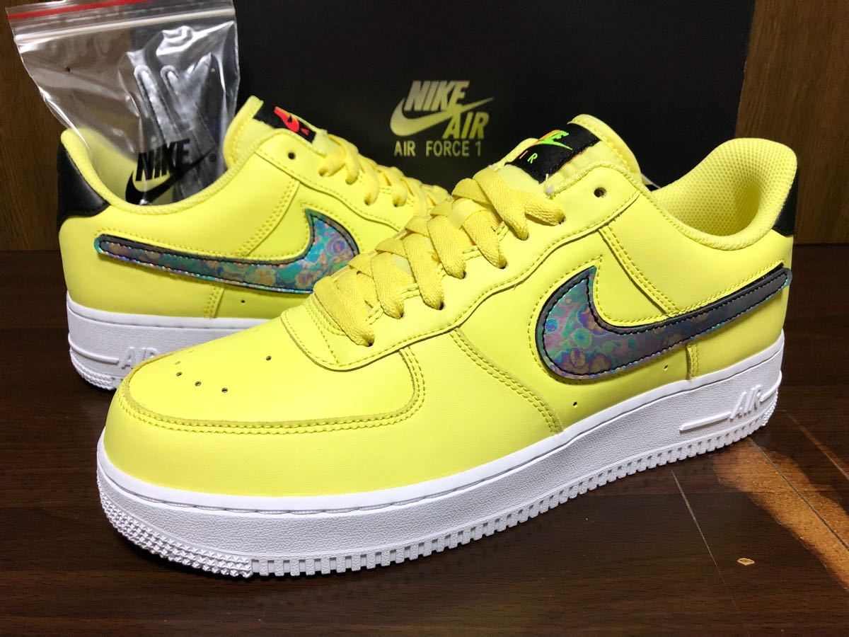 19年製 NIKE AIR FORCE 1 LV8 ナイキ エアフォース エレベイト AF1 SWOOSH ベルクロ【CI0064-700】YELLOW PULSE イエロー 黄 US9