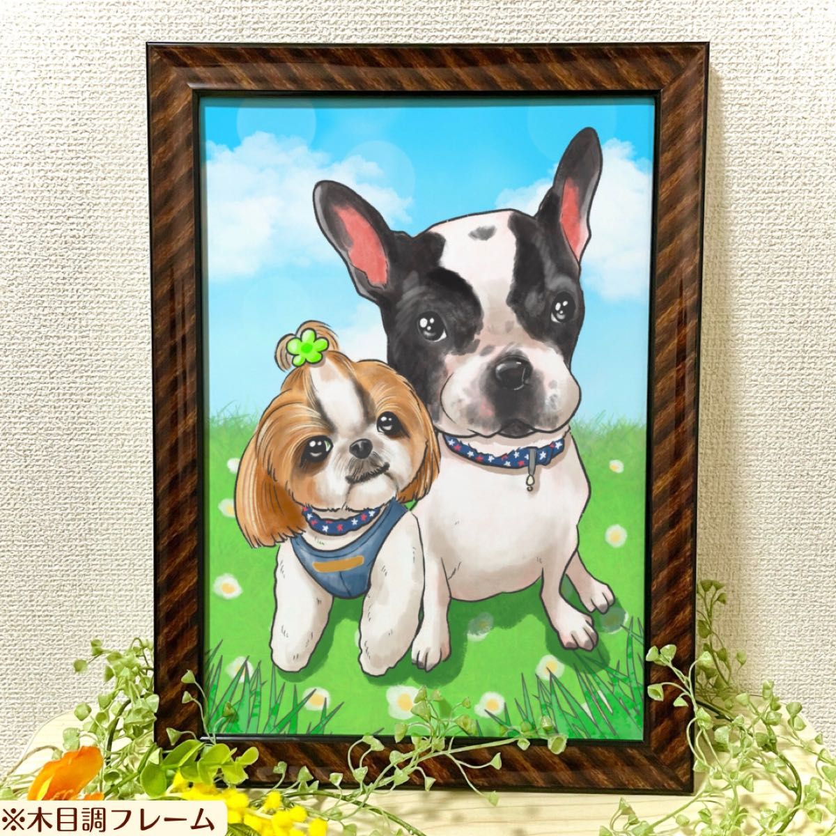 ペット似顔絵オーダー】犬 猫 うちの子 うさぎ 爬虫類 お洒落に ペット似顔絵オーダー】犬 猫 うちの子 うさぎ 爬虫類 お洒落に