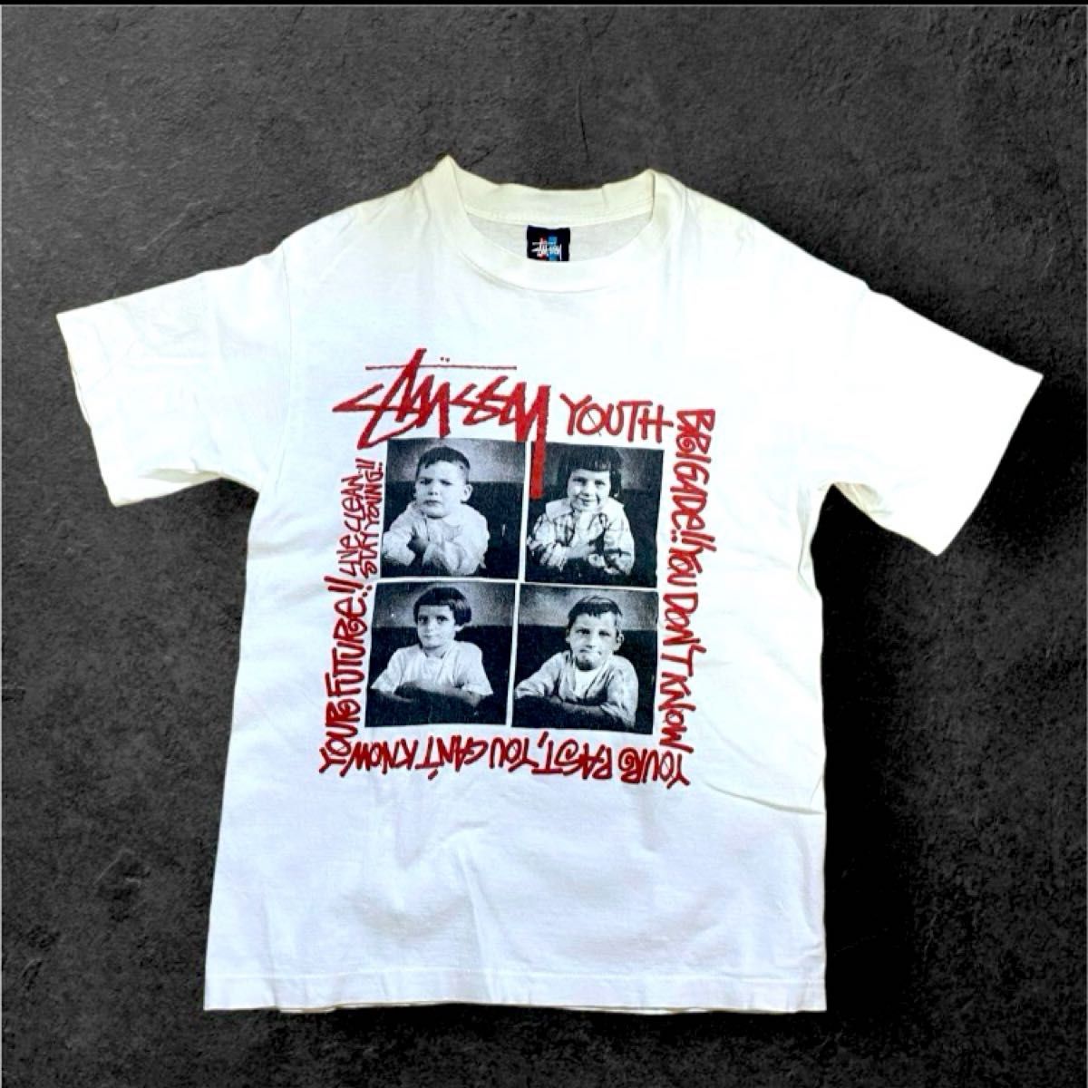 stussy 4kids photo T 90s OLDstussy STUSSY Tシャツ 白 stussy 4kids photo T 90s OLDstussy STUSSY Tシャツ 白