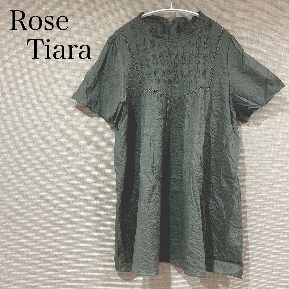 Rose Tiara トップス チュニック ブラウス 半袖 カーキ|Yahoo Rose Tiara トップス チュニック ブラウス 半袖 カーキ|Yahoo