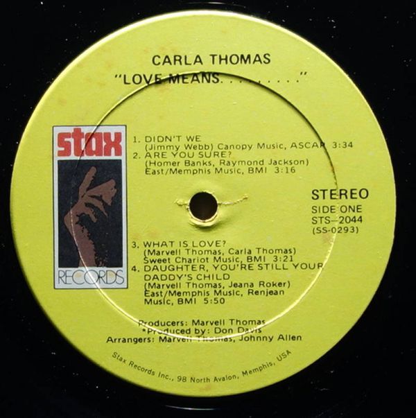 Carla Thomas - Love Means...◆Rufus Thomasの娘◆スウィートソウル◆Stax / STS-2044_画像3