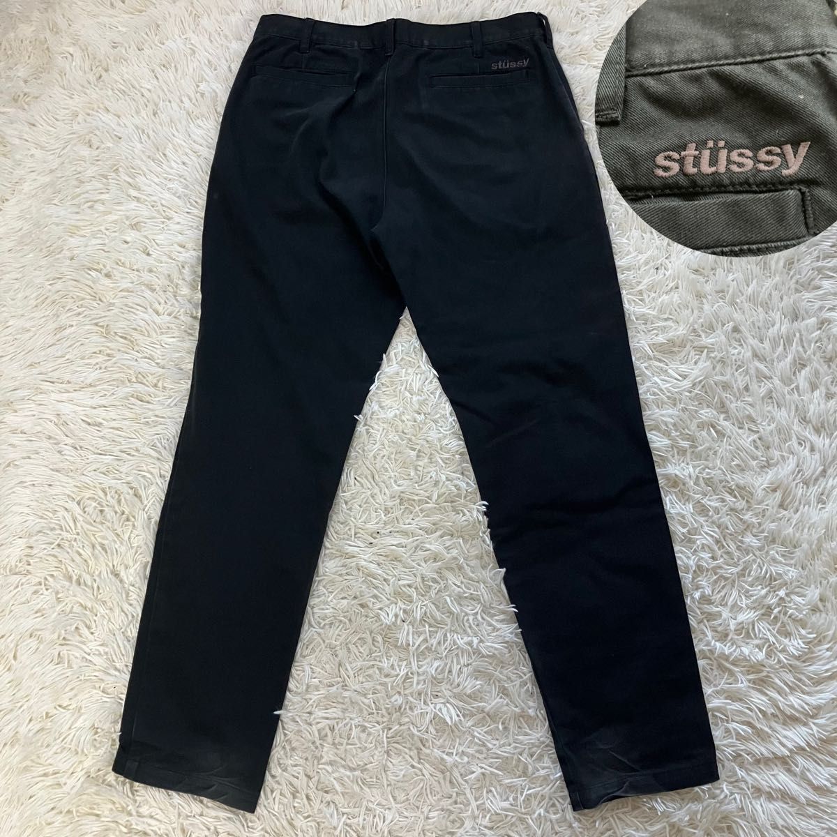 希少】stussy ステューシー チノパン パンツ ワンポイント刺繍 希少】stussy ステューシー チノパン パンツ ワンポイント刺繍