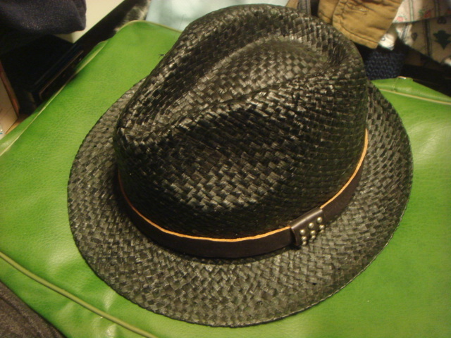 2004アンドエーandA中折れ皮革レザー 新作 人気 半額 ベルト ストロー麦わらHATハット帽子フェドラ