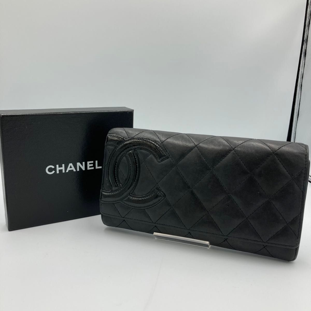 美品 CHANEL シャネル ココマーク 長財布 ブラック マトラッセ 美品 CHANEL シャネル ココマーク 長財布 ブラック マトラッセ