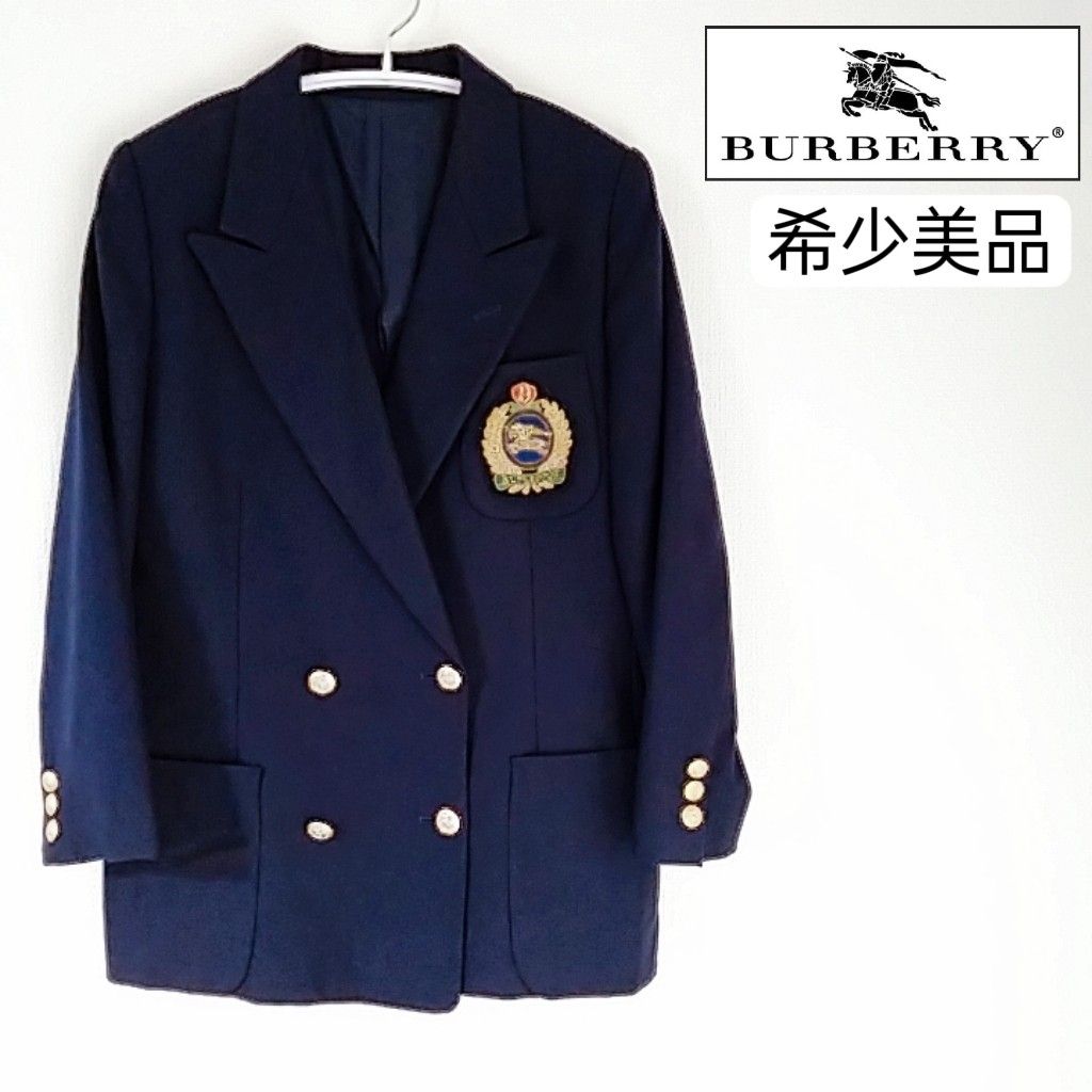 希少美品 Burberrys バーバリーズ ダブルジャケット 紺ブレザー 希少美品 Burberrys バーバリーズ ダブルジャケット 紺ブレザー